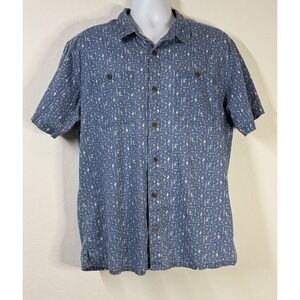Patagonia Button Up Shirt Organic Cotton Hemp Mens Size Large  Short Sleeve